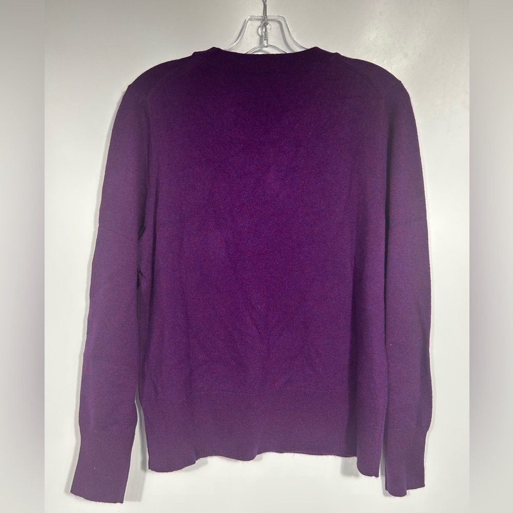 NEW J.Crew Cashmere classic-fit crewneck sweater Size M Plum Purple - Picture 4 of 7